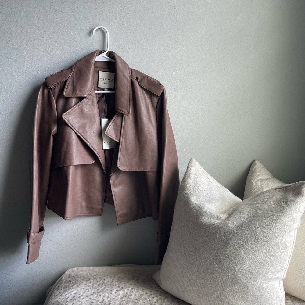 NWT Faux Leather Mauve Moto Jacket
